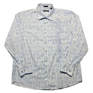 Jhane Barnes Shirt Mens Extra Large Patterned Long Sleeve Dress Unique‎ XL